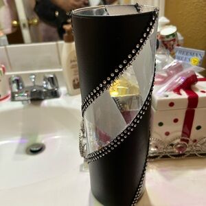 Black and Clear Rhinestone Vase